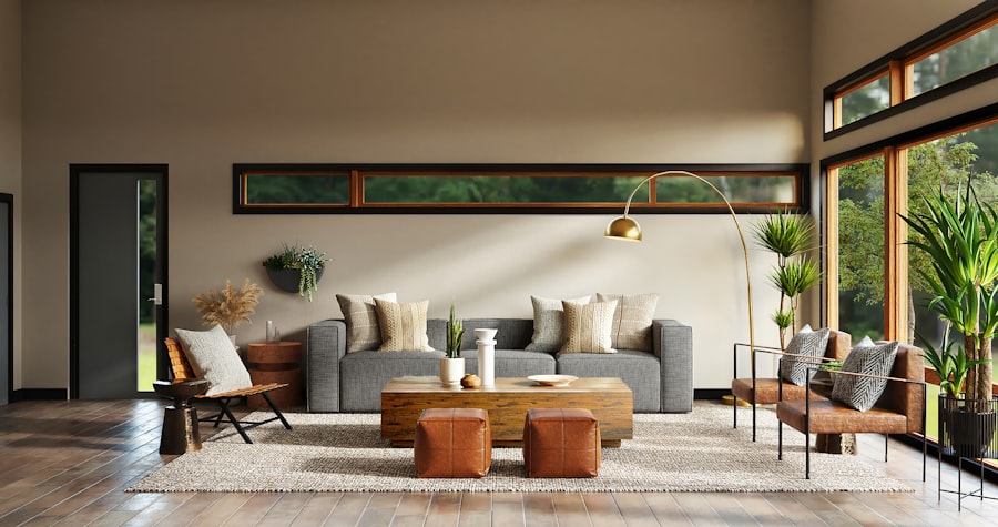 Minimalist family residence with natural materials